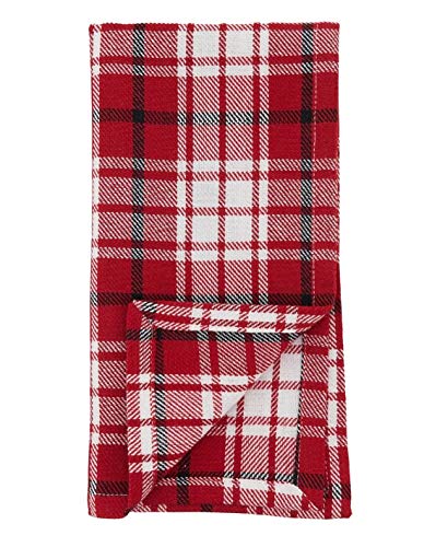 Fennco Style Holiday Plaid Cotton Table Runner 16" W x 72" L - Red Festive Table Cover for Christmas Décor, Everyday Use, Banquet, Family Gathering and Special Occasion