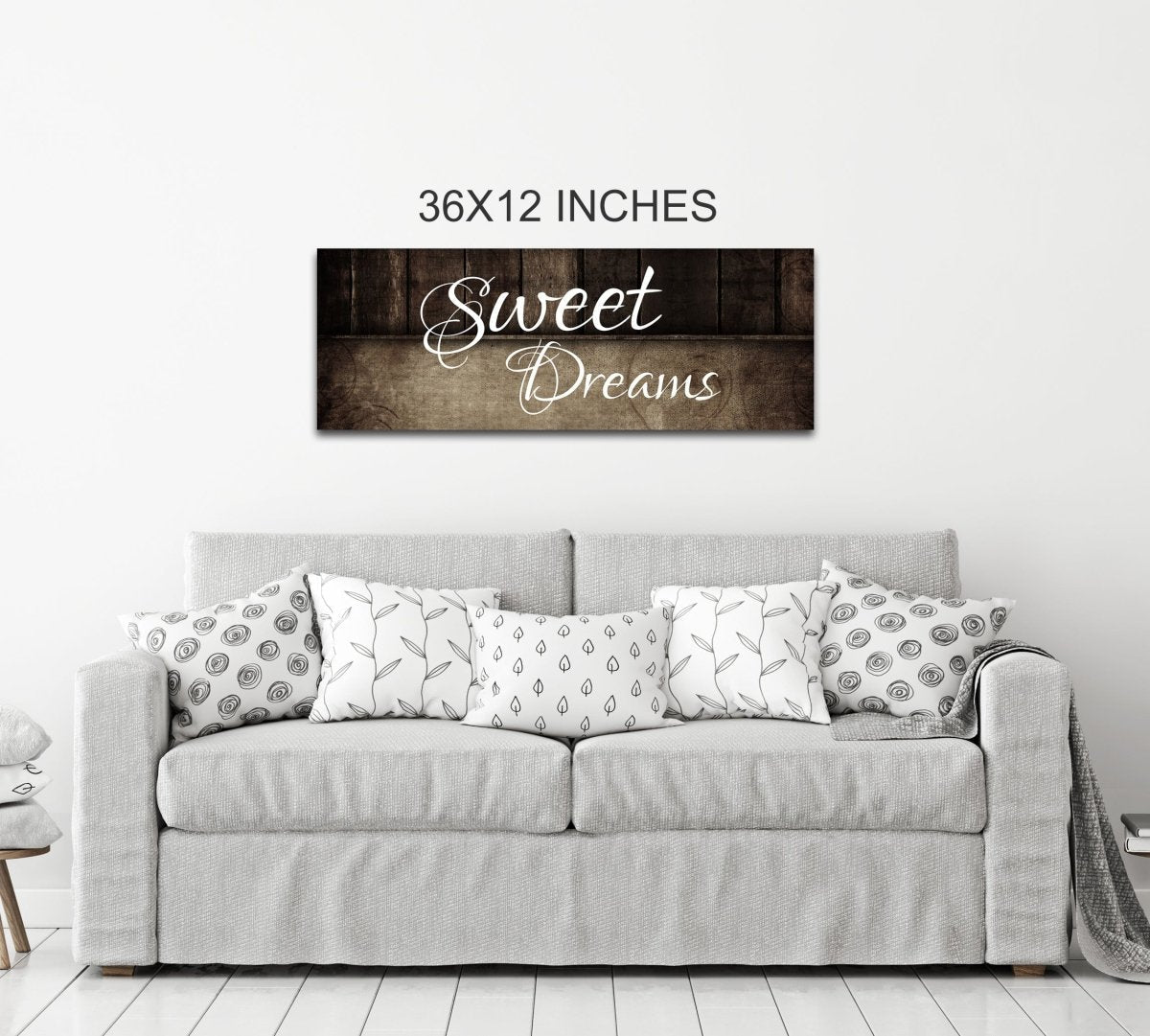 Sweet Dreams Wall Art Canvas – Above Bed Bedroom Decor for Couples