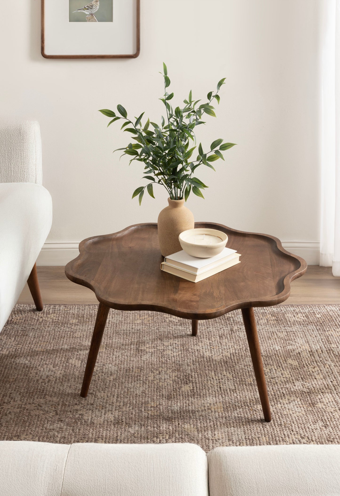 Alezar Scallop Wood Coffee Table