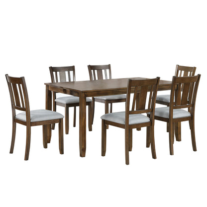 Kitchen Dining Set, Rectangular Dining Table With Upholstered Chairs