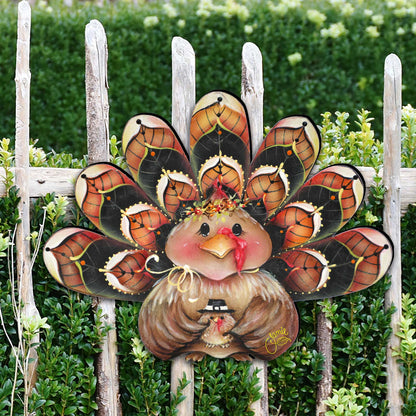 Be Thankful Turkey Sitter Door Decor by Jamie Mills-Price - Thanksgiving Halloween Decor - 8457702H