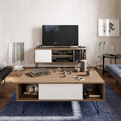 Mistico 47" Wide Coffee Table with A Cabinet and Shelves