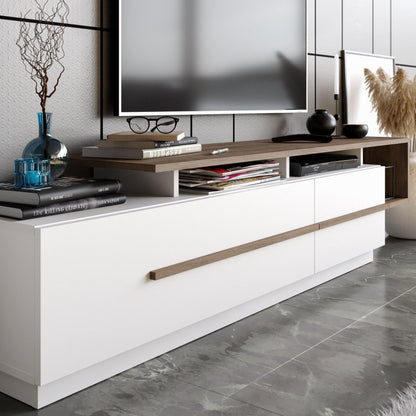 Pia 71" TV Stand and Media Console with Cabinets and Shelves for TVs up to 80"