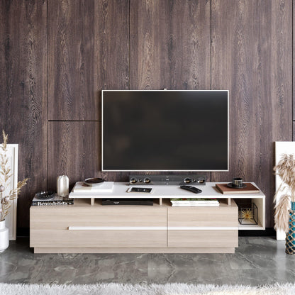 Pia 71" TV Stand and Media Console with Cabinets and Shelves for TVs up to 80"