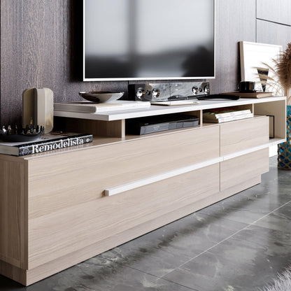 Pia 71" TV Stand and Media Console with Cabinets and Shelves for TVs up to 80"