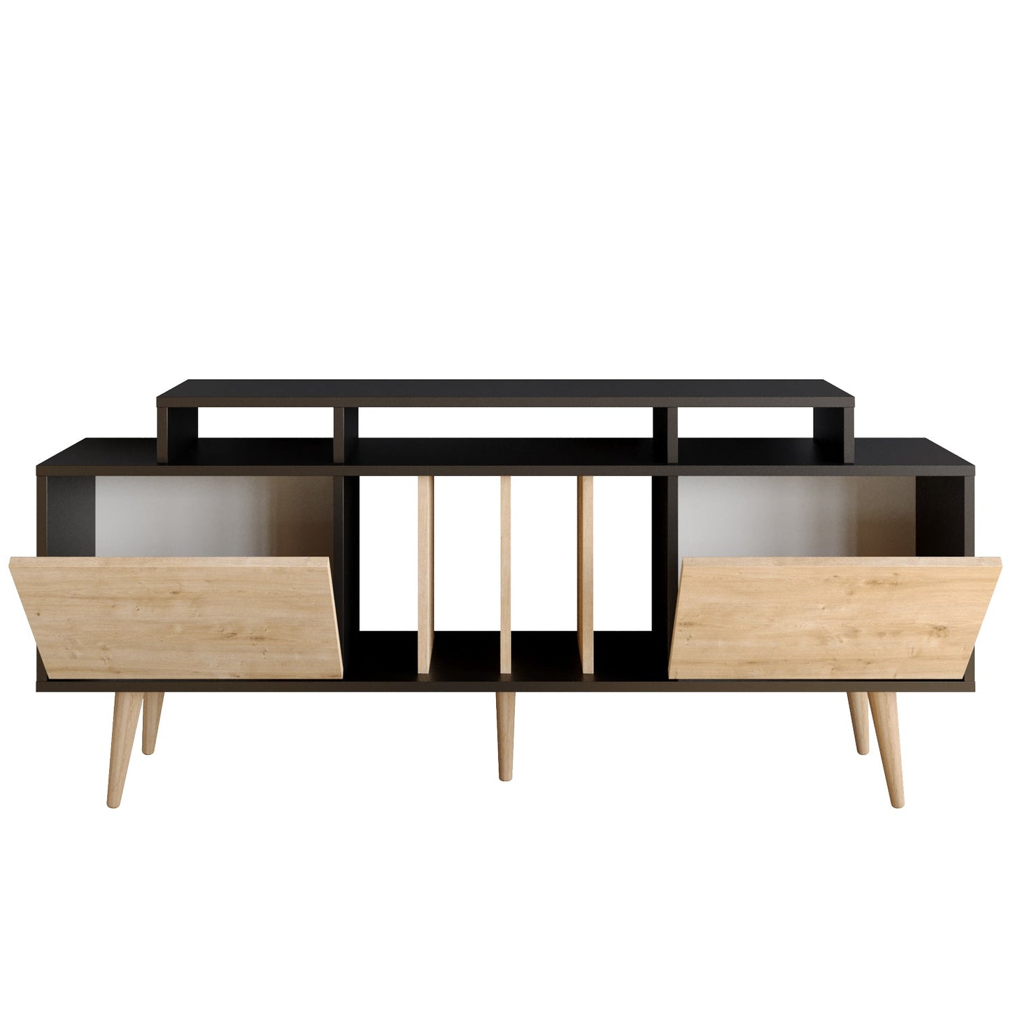 Char 63" TV Stand and Media Console with Cabinets and Shelves for TVs up to 72"