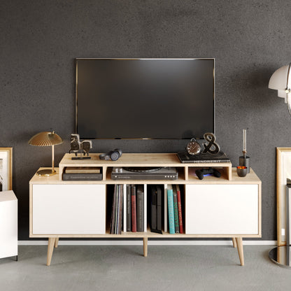 Char 63" TV Stand and Media Console with Cabinets and Shelves for TVs up to 72"
