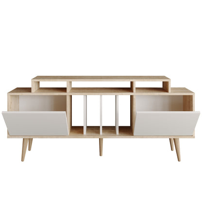 Char 63" TV Stand and Media Console with Cabinets and Shelves for TVs up to 72"