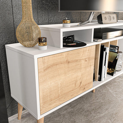 Char 63" TV Stand and Media Console with Cabinets and Shelves for TVs up to 72"