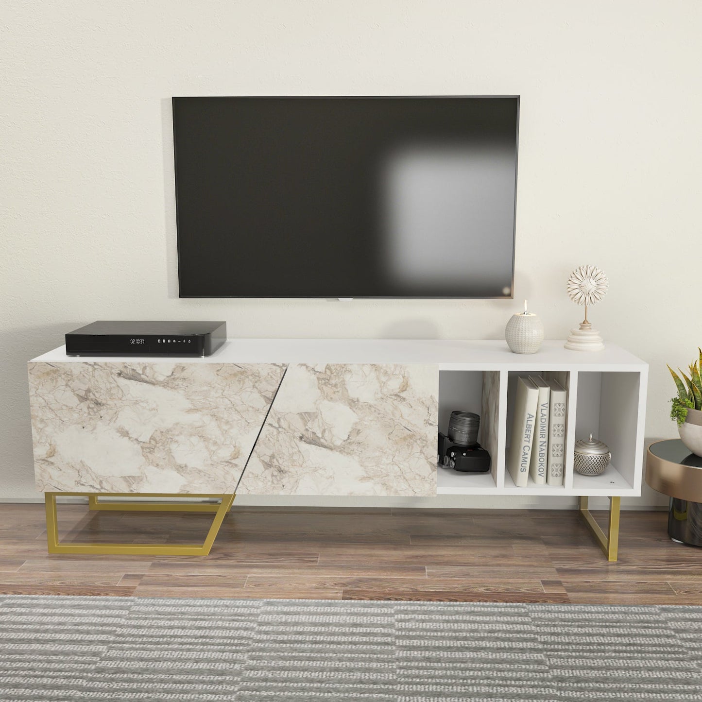 Linossa 59" Modern TV Stand Media Console fits TVs up to 65"