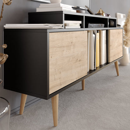 Char 63" TV Stand and Media Console with Cabinets and Shelves for TVs up to 72"
