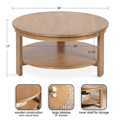 Foxford Round Wood Coffee Table