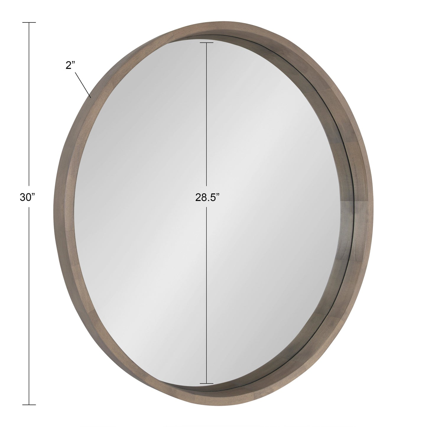 Hutton Round Wood Wall Mirror