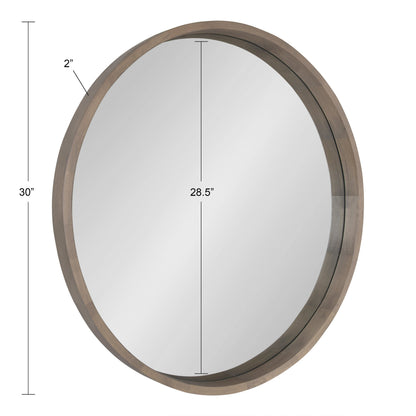 Hutton Round Wood Wall Mirror