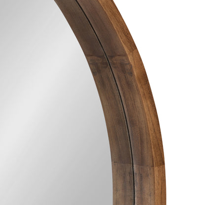 Hutton Round Wood Wall Mirror