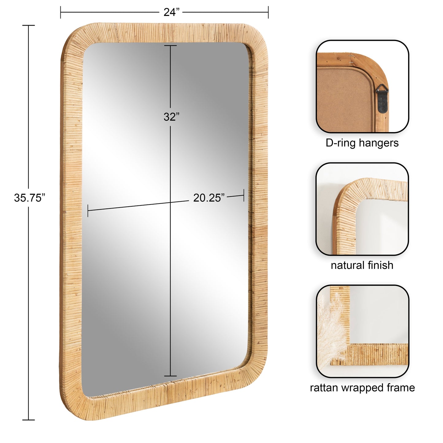 Rahfy Rectangle Framed Wall Mirror