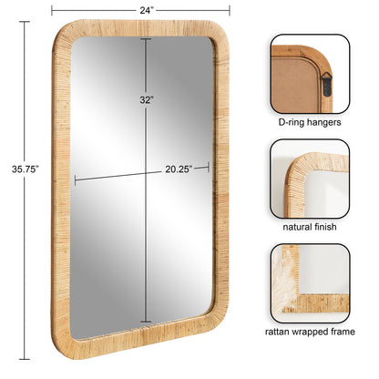 Rahfy Rectangle Framed Wall Mirror