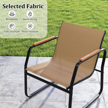 3 Pieces Patio Furniture Set Outdoor Bistro Conversation Set-Brown