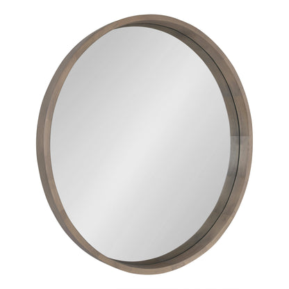 Hutton Round Wood Wall Mirror