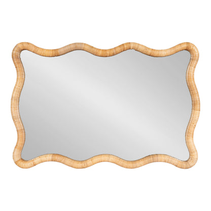 Rahfy Rattan Rectangle Scallop Mirror