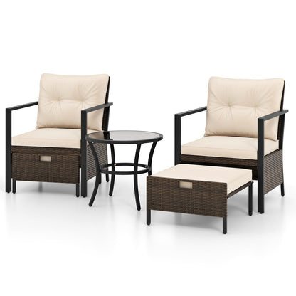 4 Piece Outdoor Furniture Set with Glass Topped Coffee Table