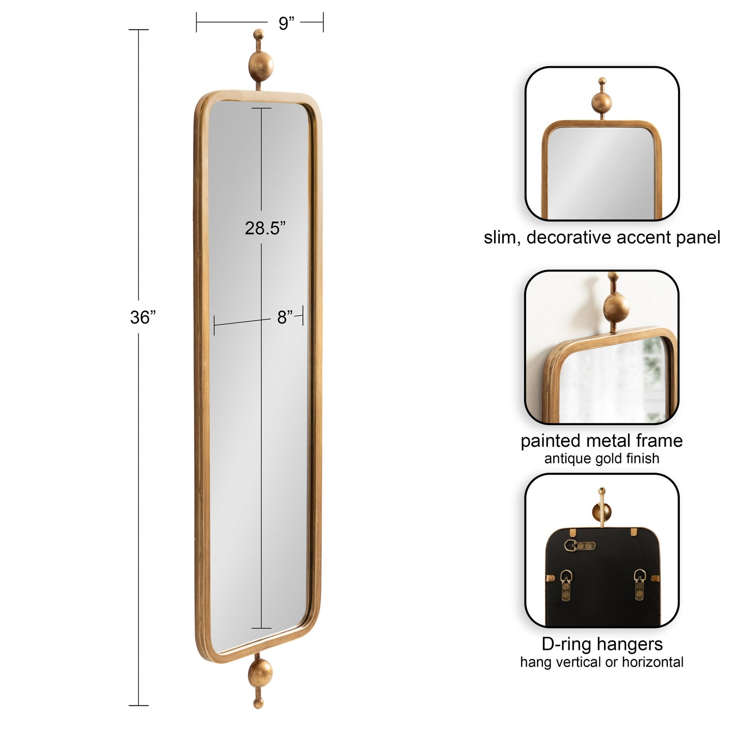 Kasota Metal Framed Mirror