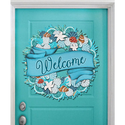 Coastal Holiday Door Wreath by G. DeBrekht - Coastal Holiday Decor - 8185306-2H