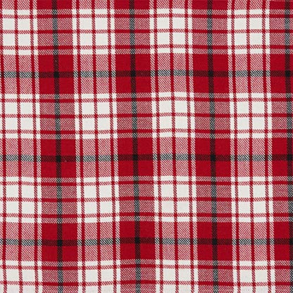 Fennco Style Holiday Plaid Cotton Table Runner 16" W x 72" L - Red Festive Table Cover for Christmas Décor, Everyday Use, Banquet, Family Gathering and Special Occasion