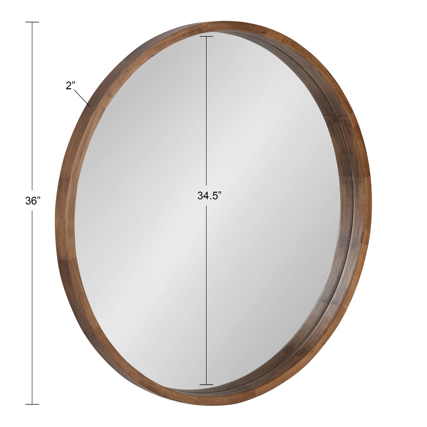 Hutton Round Wood Wall Mirror