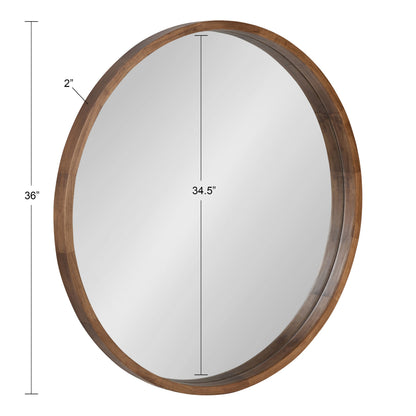 Hutton Round Wood Wall Mirror