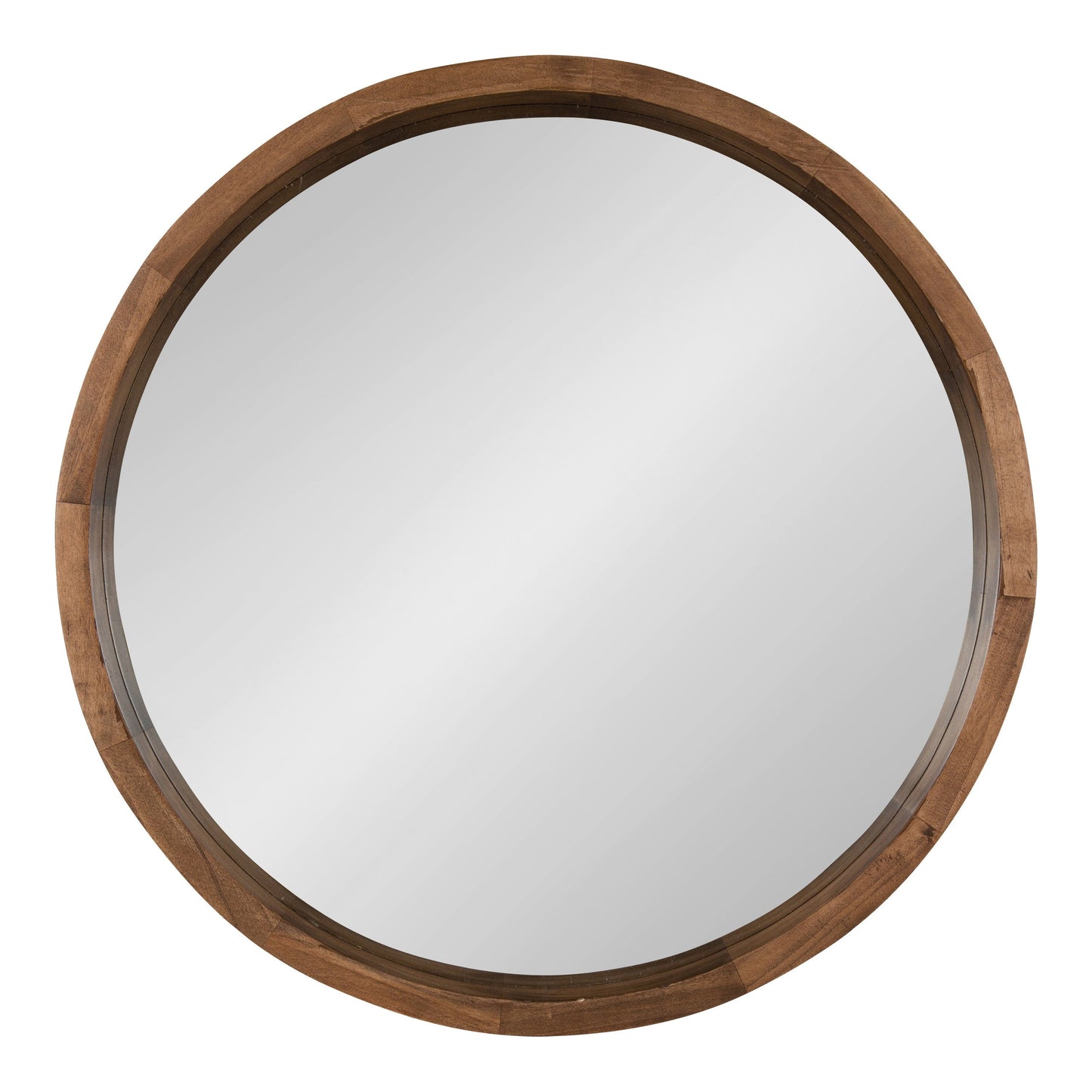 Hutton Round Wood Wall Mirror