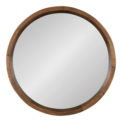 Hutton Round Wood Wall Mirror