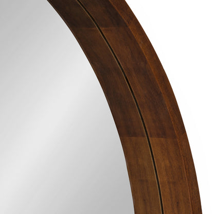 Hutton Round Wood Wall Mirror