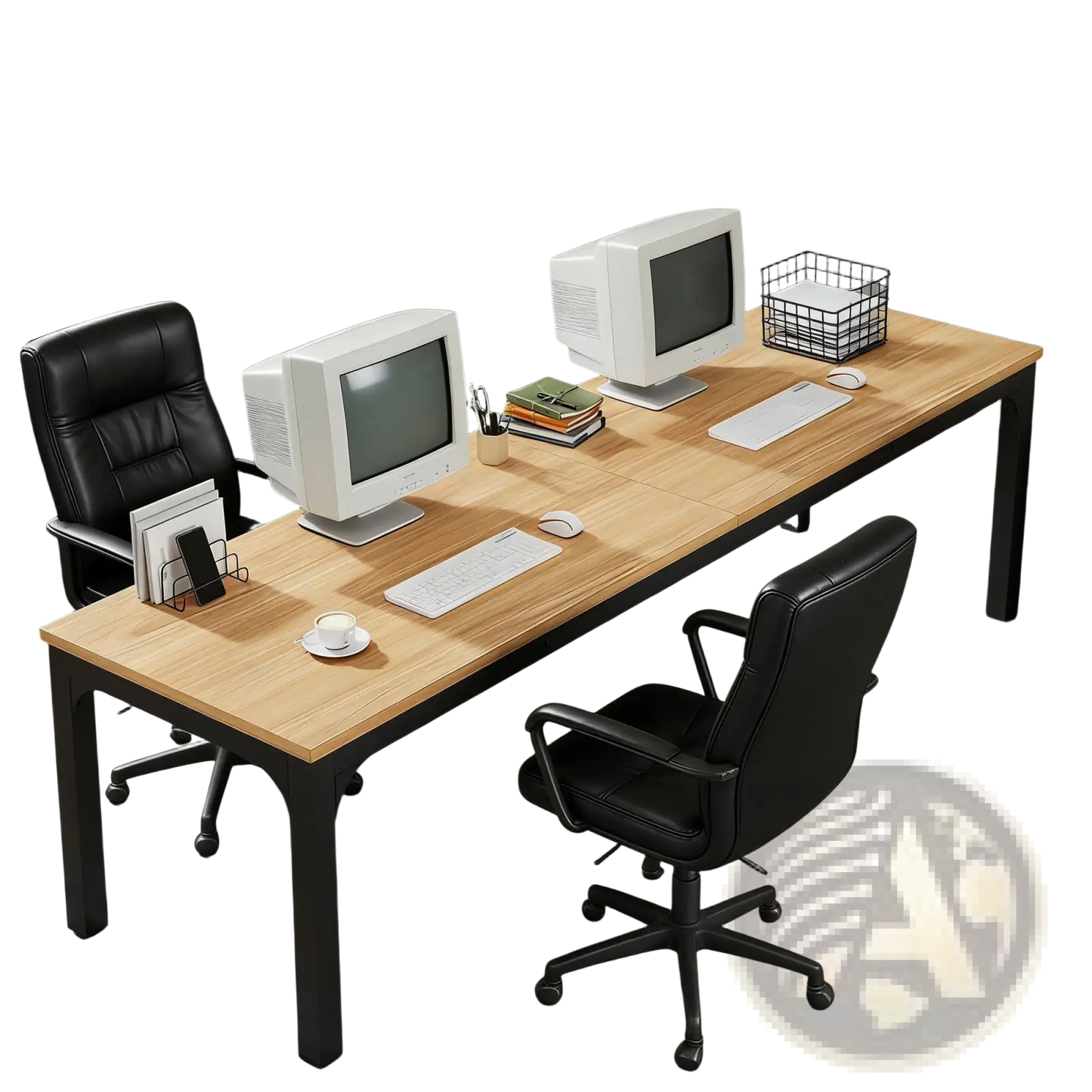 78 Inch Executive Office Desk Double Workstation Wood