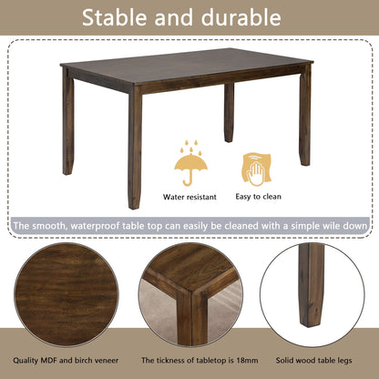 Kitchen Dining Set, Rectangular Dining Table With Upholstered Chairs