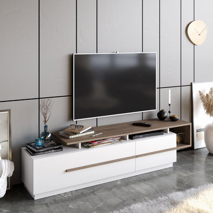 Pia 71" TV Stand and Media Console with Cabinets and Shelves for TVs up to 80"