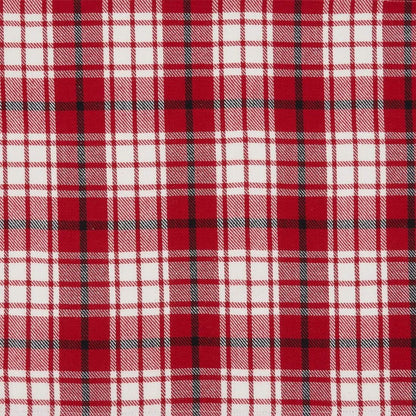 Fennco Style Holiday Plaid Cotton Table Runner 16" W x 72" L - Red Festive Table Cover for Christmas Décor, Everyday Use, Banquet, Family Gathering and Special Occasion