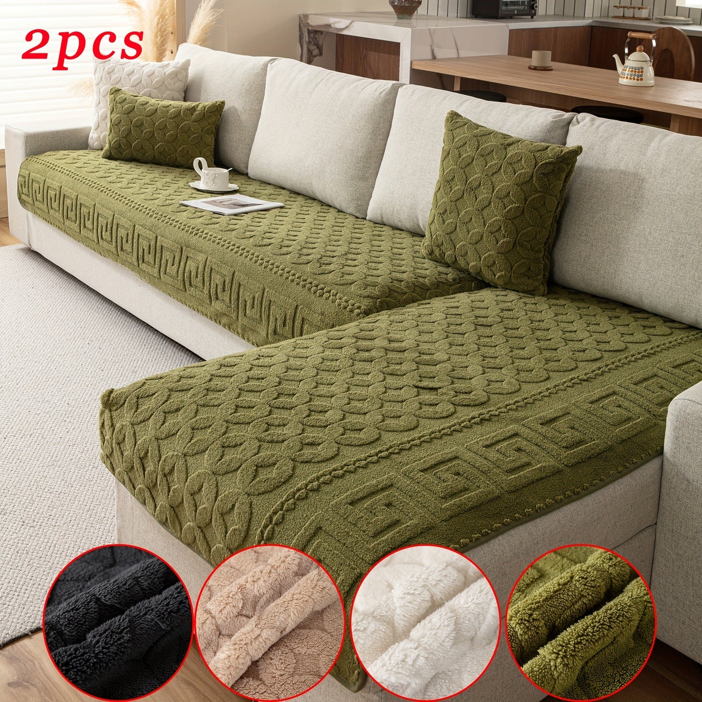 L Shape Couch Cover – Heavy Duty Waterproof Couch Cover for Dogs, Stylish Green Sofa Protector