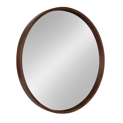Hutton Round Wood Wall Mirror