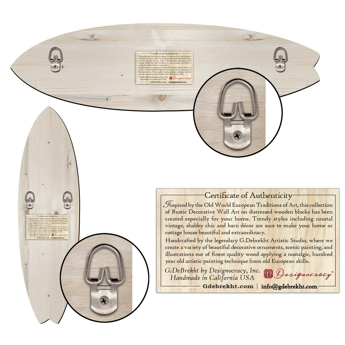 Coastal View Surfboard Coastal Wall Art by G. DeBrekht - Coastal Holiday Decor - 8490131HS