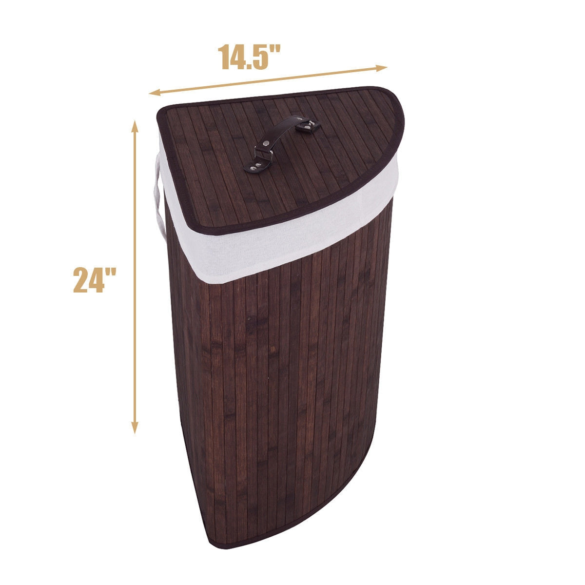 Corner Bamboo Hamper Laundry Basket