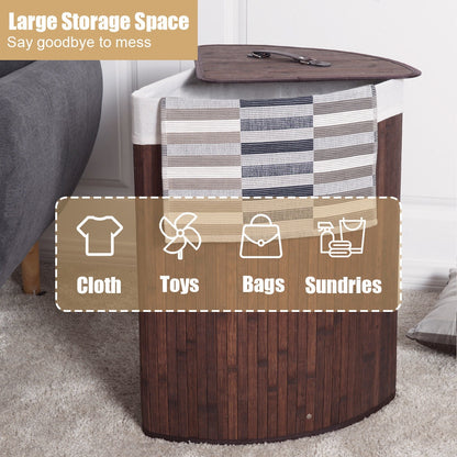 Corner Bamboo Hamper Laundry Basket