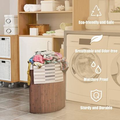 Corner Bamboo Hamper Laundry Basket