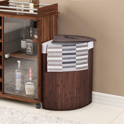 Corner Bamboo Hamper Laundry Basket
