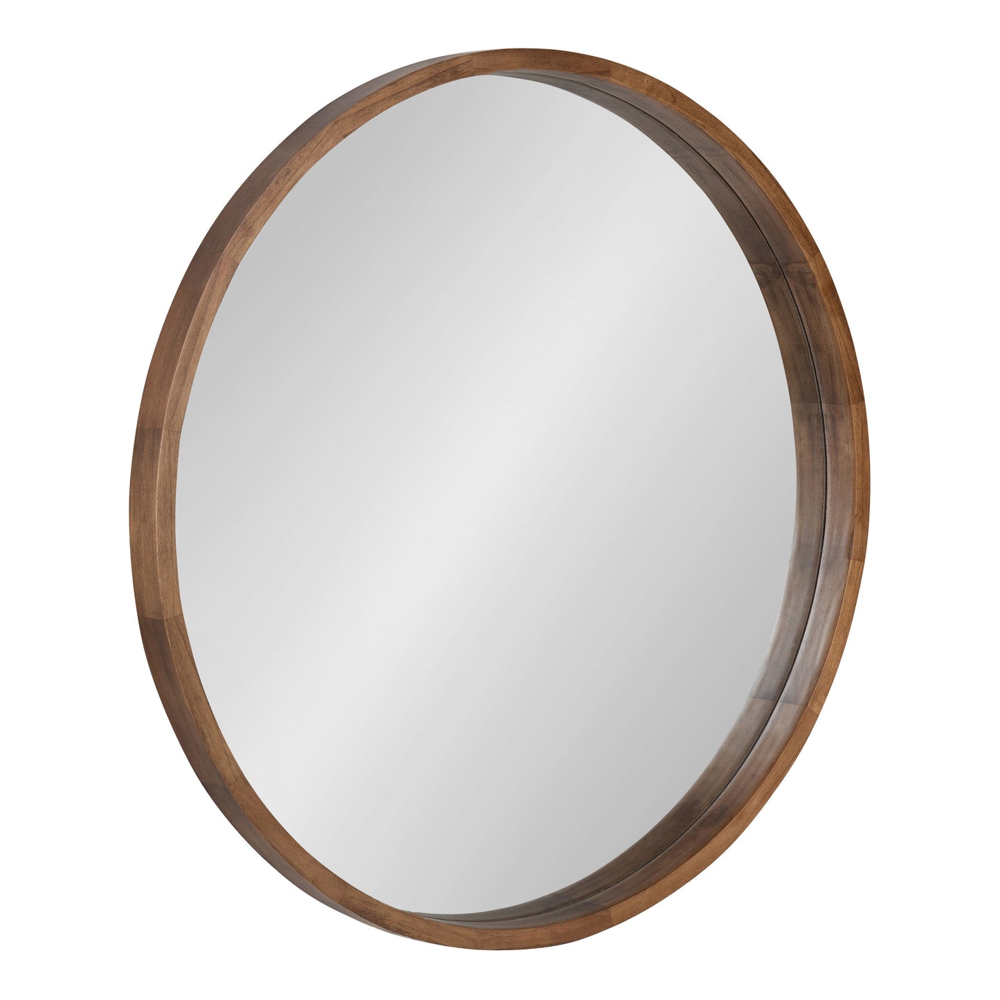 Hutton Round Wood Wall Mirror