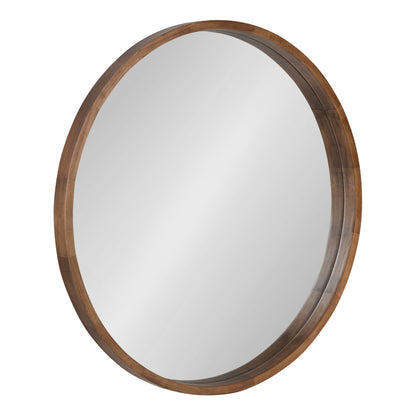 Hutton Round Wood Wall Mirror