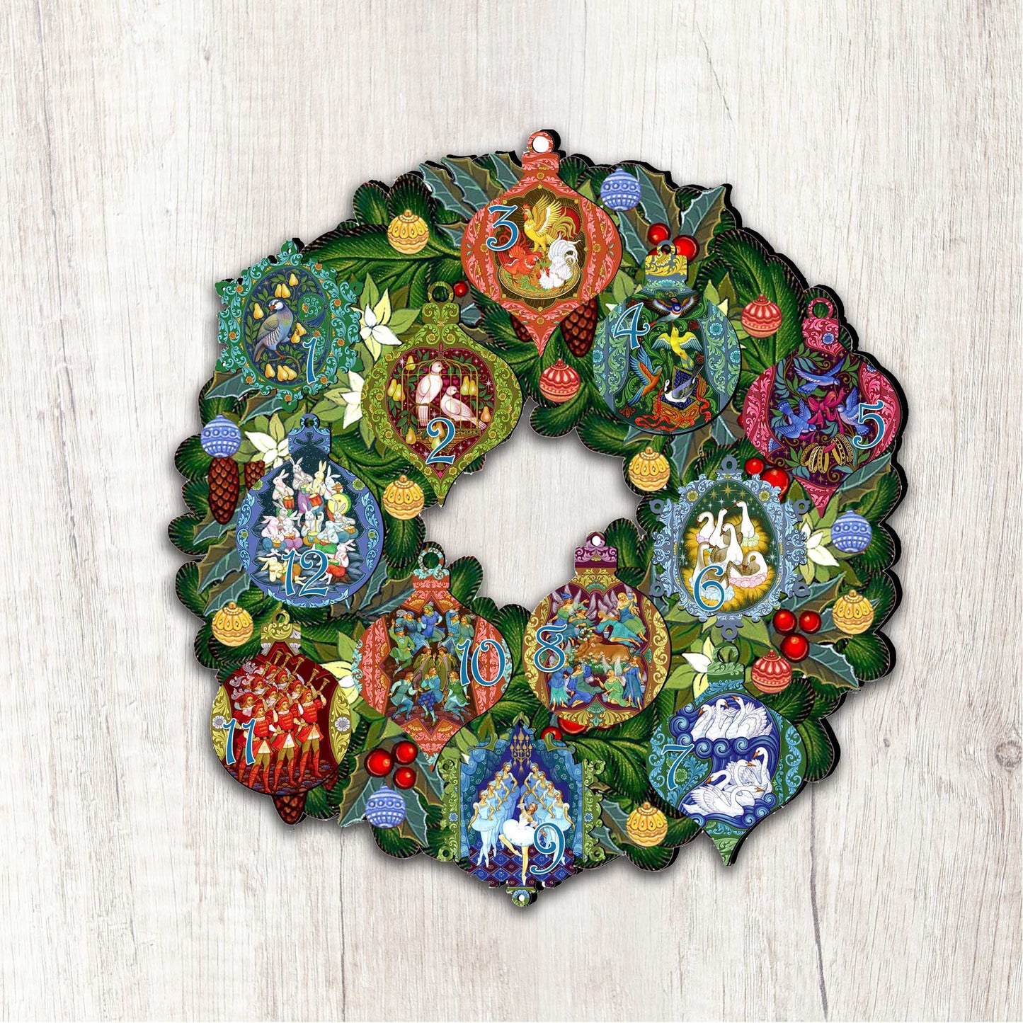 12 Days of Christmas Holiday Door Wreath by G. Debrekht - Christmas Decor - 8185313H