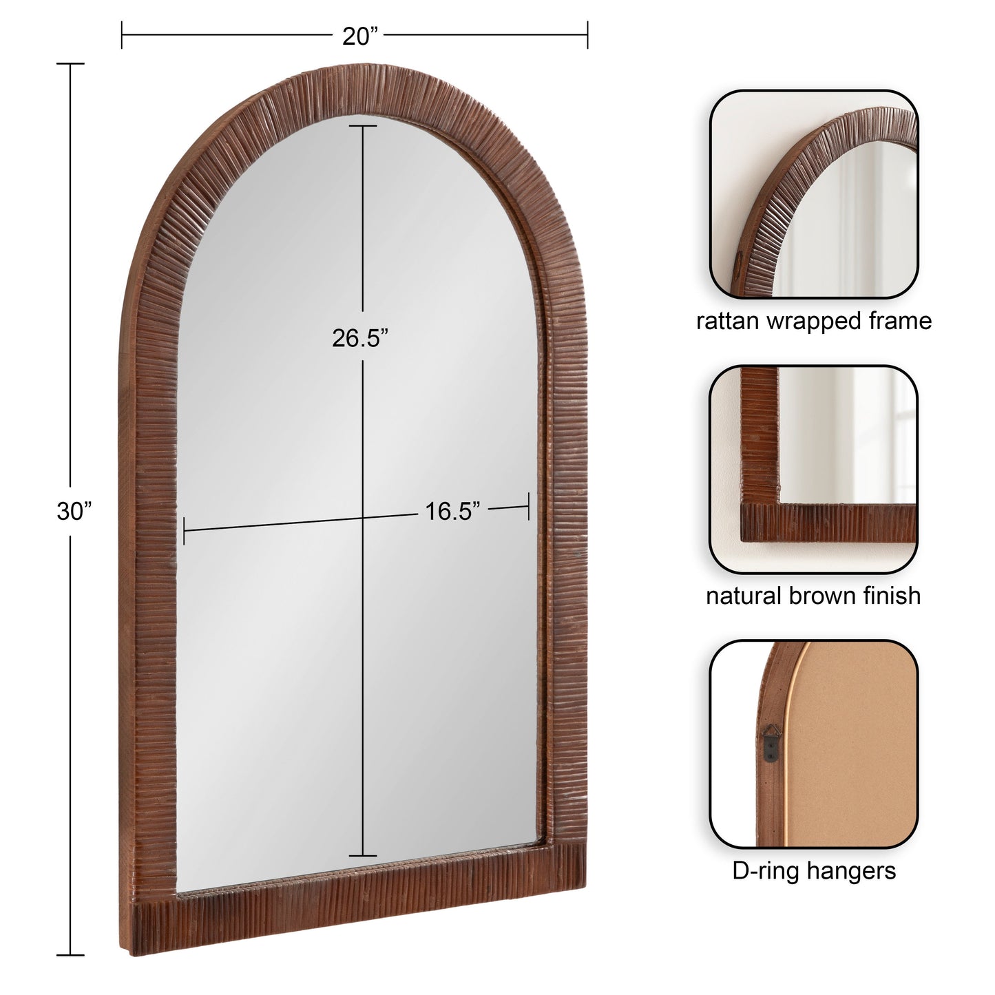 Rahfy Arch Framed Wall Mirror