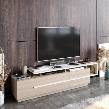 Pia 71" TV Stand and Media Console with Cabinets and Shelves for TVs up to 80"