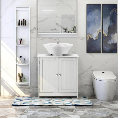 Pedestal Sink Cabinet Under-Sink Storage Vanity with Adjustable Shelf